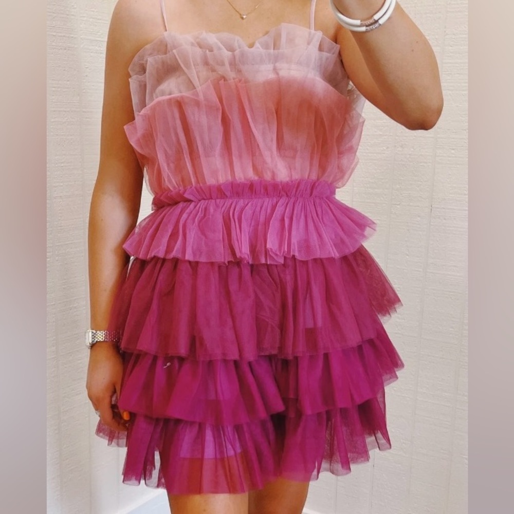Ombré pink tulle dress